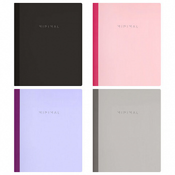 Тетрадь А5 96 л. BRAUBERG, на сшивке с корешком, клетка, обложка картон, "Minimal"