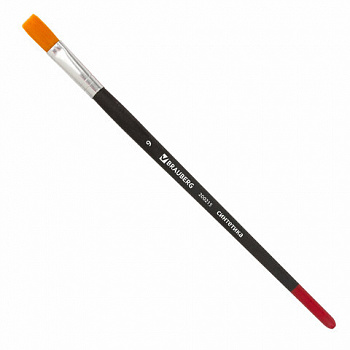 Кисть BRAUBERG, синтетика, плоская, № 9