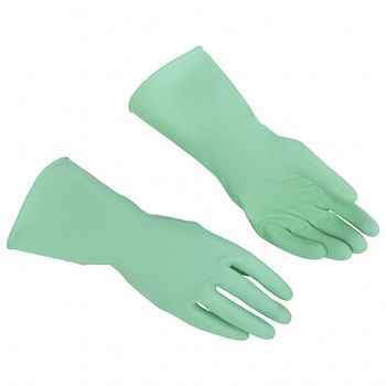 Перчатки VILEDA многоцелевые латексные МНОГОРАЗОВЫЕ х/б напыл ПРОЧНЫЕ XL (оч.большой) зеленый 174367