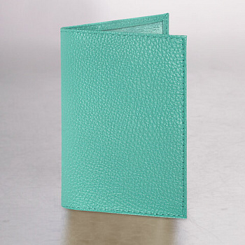 Обложка для паспорта натуральная кожа флоттер, кожаный уголок, мятная, BRAUBERG