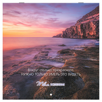 Календарь настенный перекидной 2026 г., BRAUBERG, 12 листов, 28,5х28,5 см, "Твоя вселенная"