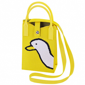 Сумочка-органайзер повседневная HEIKKI KNIT (ХЕЙКИ) кросс боди, вязаная, 17х12х5 см, "Yellow goose"