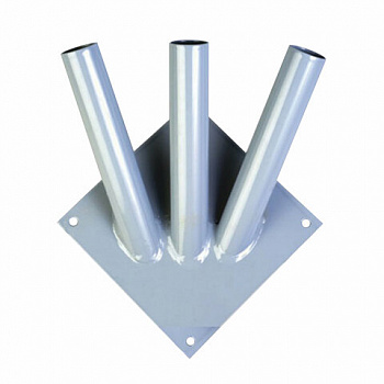 Кронштейн настенный для флагов на три древка, три точки крепления, металл