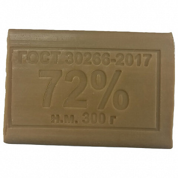 Мыло хозяйственное 72% 300г (Меридиан), без упаковки, МИНПРОМТОРГ ш/к транспортной уп