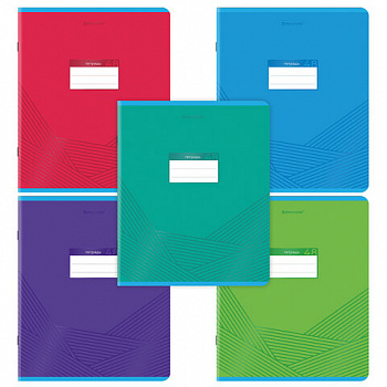 Тетрадь А5, 48 л., BRAUBERG, скоба, клетка, выборочный лак, "Классика" (микс в спайке)