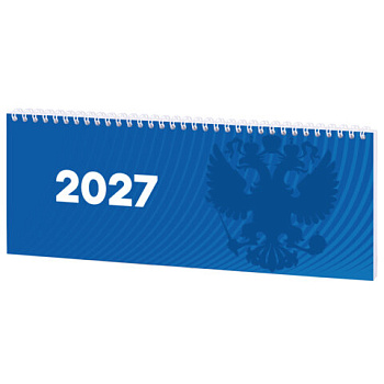 Планинг датированный 2027 285х112мм, STAFF, гребень, картонная обложка, 64 листа, "Символика РФ"
