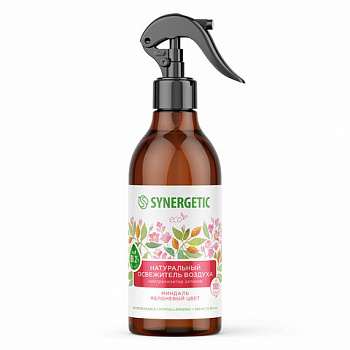 Освежитель воздуха 380 мл SYNERGETIC "Миндаль и яблоневый цвет", биоразлагаемый, нейтрализатор запахов, спрей