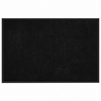 Коврик придверный 80х120 см, ЧЕРНЫЙ, влаго-грязезащитный, 430 г/м2, ребристый, ЛЮБАША СТАНДАРТ