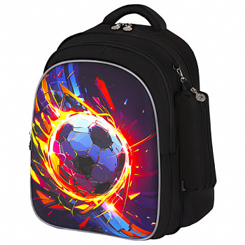 Рюкзак BRAUBERG KIDS MIND с пеналом в комплекте, 2 отделения, "Football", 40х28х18 см