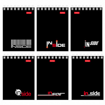 Блокнот МАЛЫЙ ФОРМАТ А7 75х105 мм, 40 л., гребень, картон, клетка, HATBER, "INSIDE Стиль", 004691, 40Б7B1гр_01622