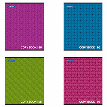 Тетрадь А5, 96 л., BRAUBERG, скоба, клетка, обложка картон, МОНОХРОМ 2