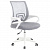 Кресло CROMEX Hit CH-695W, с подлокотниками, пластик белый, сетка, серое, ткань TW