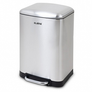 Ведро мусорное с педалью 12 л, крышка с доводчиком, стальное, БЕЗ ОТПЕЧАТКОВ, LAIMA ULTRA