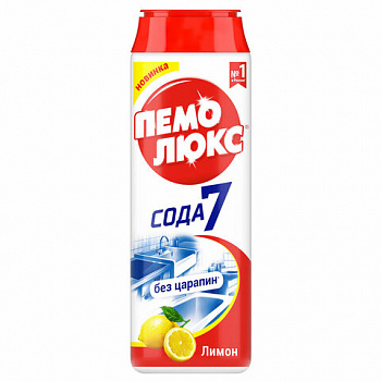 Чистящее средство 480 г, ПЕМОЛЮКС Сода-5/7, "Лимон", порошок