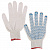 Перчатки хлопчатобумажные, КОМПЛЕКТ 300 ПАР, 7,5 класс, 46-48 г, 166 текс, ПВХ точка, LAIMA СТАНДАРТ, БЕЛЫЕ