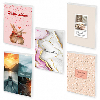 Фотоальбом BRAUBERG на 36 фото 10*15 см, ассорти 5 дизайнов, мягкая обложка