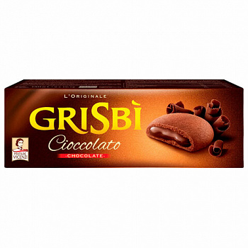 Печенье песочное GRISBI "Cioccolato" с шоколадным кремом 135 г, ИТАЛИЯ