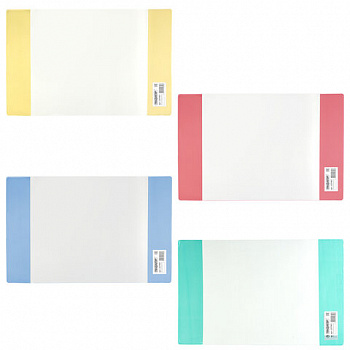 Обложка ПВХ со штрихкодом для тетрадей и дневников, ЦВЕТНЫЕ КЛАПАНЫ, ПЛОТНАЯ, 120 мкм, 210х350 мм, прозрачная, ПИФАГОР