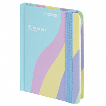 Блокнот с резинкой в клетку 96 л., МАЛЫЙ ФОРМАТ А6, 109х148 мм, BRAUBERG, кросс-серия "PASTEL"