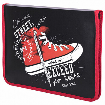 Папка для труда на молнии ЮНЛАНДИЯ А4, 1 отделение, откидная планка, органайзер, "Original"