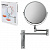Зеркало настенное BRABIX, диаметр 17 см, двусторонее, с увеличением, нержавеющая сталь, выдвижное (петли)