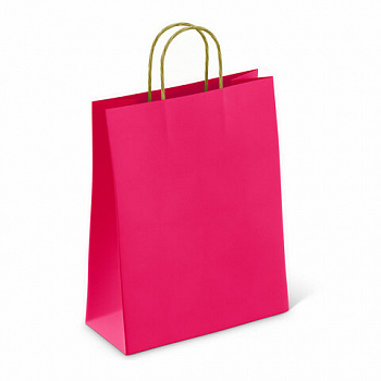 Крафт-пакет бумажный "Ruby red" 26х15х35 см, с кручеными ручками, плотность 80 г/м2, моноцвет