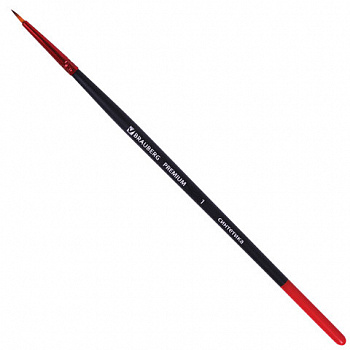 Кисть синтетика, круглая № 1, BRAUBERG PREMIUM