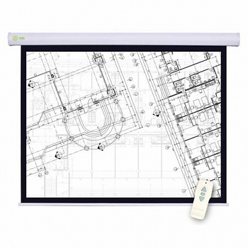 Экран Cactus Motoscreen CS-PSM-180x180, 180x180 см, 1:1, настенно-потолочный моторизованный, белый