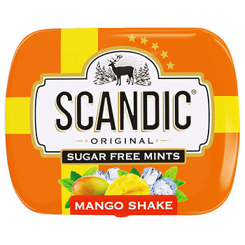 Драже освежающие SCANDIC без сахара со вкусом "Манго", 14 г.