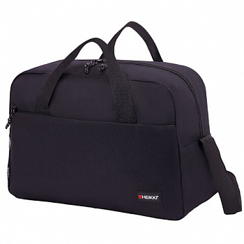Сумка спортивная HEIKKI MOVE (ХЕЙКИ), карман на молнии, черная, 30x45x20 см