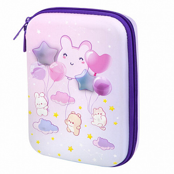 Пенал BRAUBERG KIDS большой удобный с откидной планкой, EVA, 22х15х4 см, "Dreamy clouds"