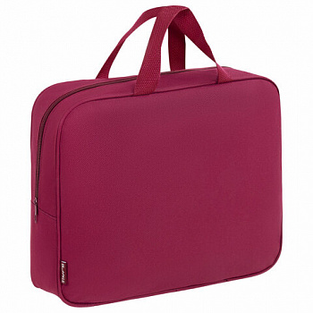 Папка на молнии с ручками STAFF EVERYDAY А4, 1 отделение, полиэстер, 80 мм, бордовая