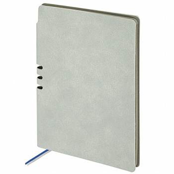 Блокнот А5 (140х200 мм), BRAUBERG "NEBRASKA", под кожу, 80 л., линия, серый