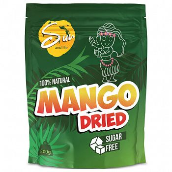 Манго сушеное без сахара SUN AND LIFE, 500 г