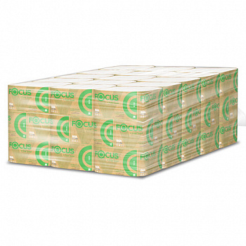 Полотенца бумажные 250 шт., FOCUS (Система H3) Eco, 1 слой, белые, КОМПЛЕКТ 15 пачек, 23х23 см, V-сложение