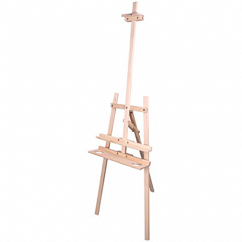 Мольберт напольный из сосны Лира с полкой, 170х55х70 см, высота холста до 107 см, BRAUBERG ART CLASSIC