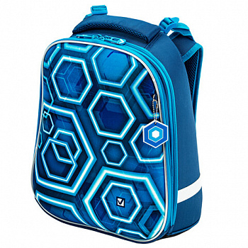 Ранец BRAUBERG PREMIUM, 2 отделения, с брелком, Techno, 38х29х16 см