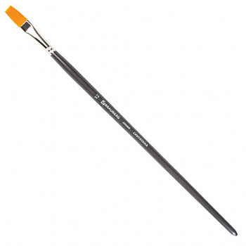 Кисть художественная проф. BRAUBERG ART CLASSIC, синтетика жесткая, плоская, № 12, длинная ручка